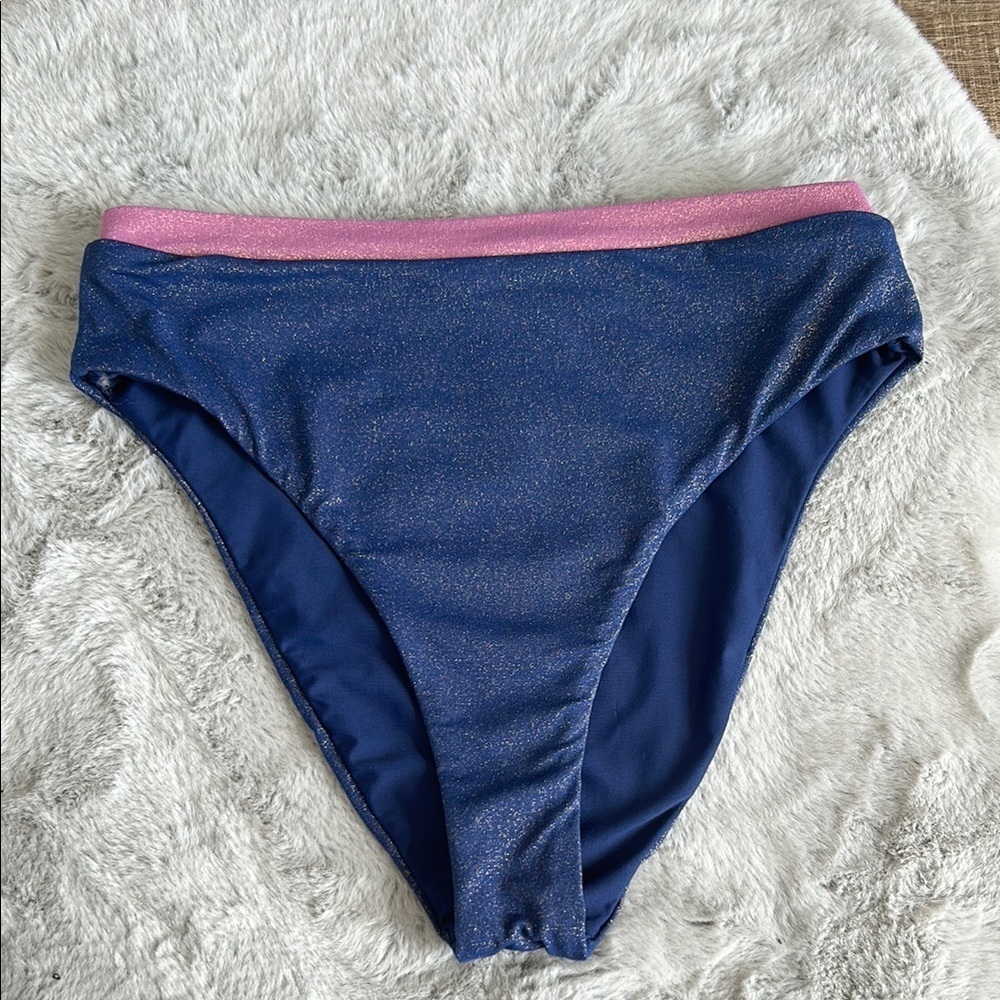 MaxSwim High Waisted High Leg Cut Bikini Bottom size M